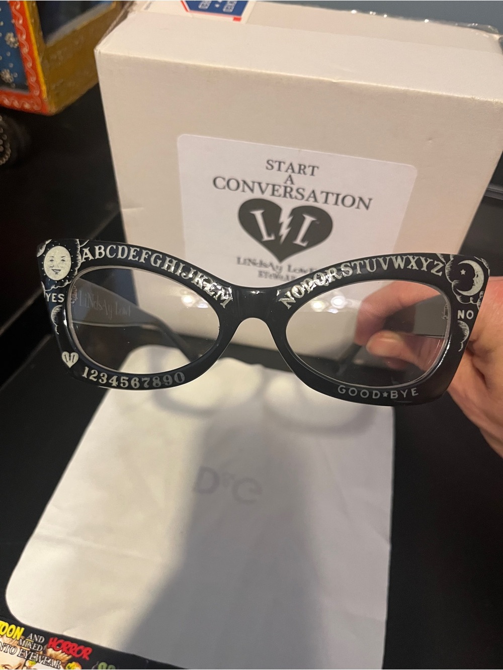 Quija Board glow in the dark glasses